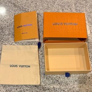 Louis Vuitton Orange and Cream Box with Booklet and Dust Bag